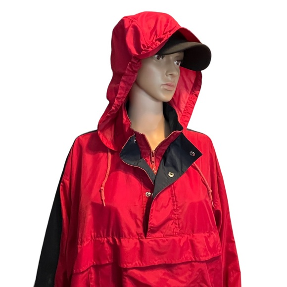 Vintage Chaps Ralph Lauren Windbreaker Jacket, Red Navy | L - Picture 10 of 16